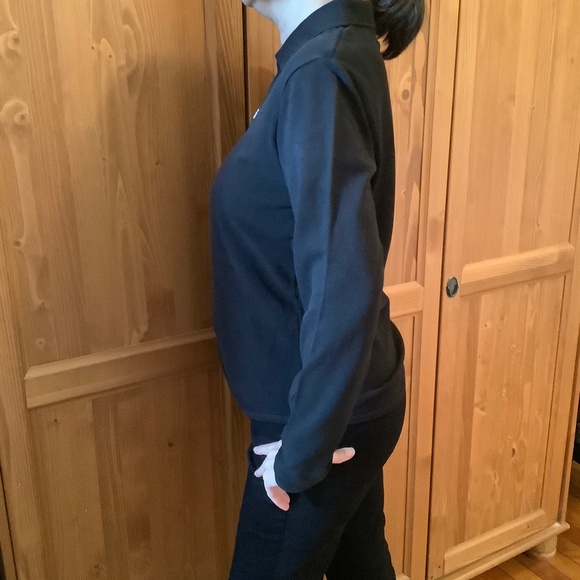 Black 3/4 zip Lacoste Long Sleeve Polo Sz 42 - Picture 7 of 8